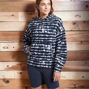 NEW Athleta Balance Printed Tie Dye Hoodie,‎ Tahiti Navy, Size XS NWOT